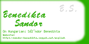 benedikta sandor business card